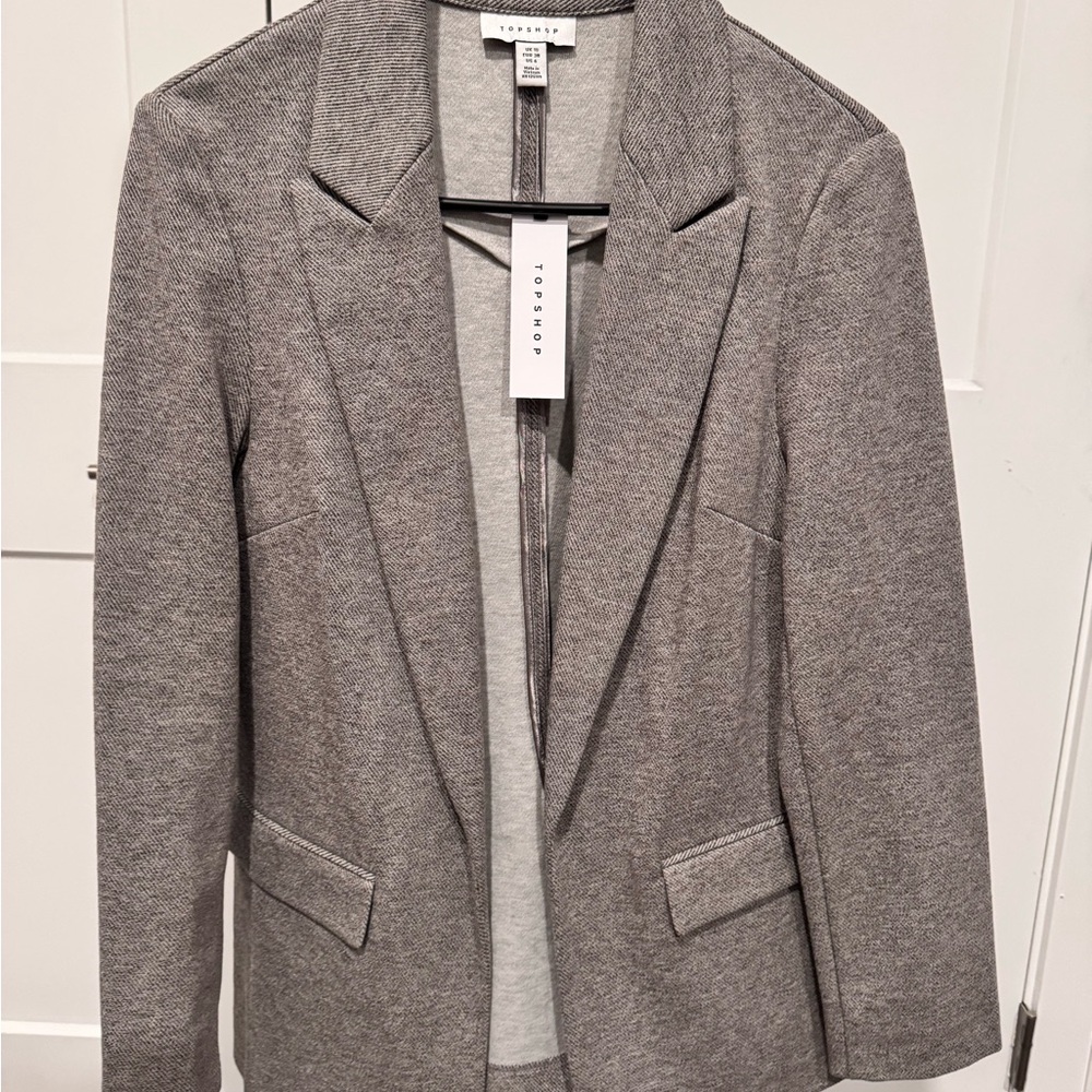 Topshop Women's Gray Blazer